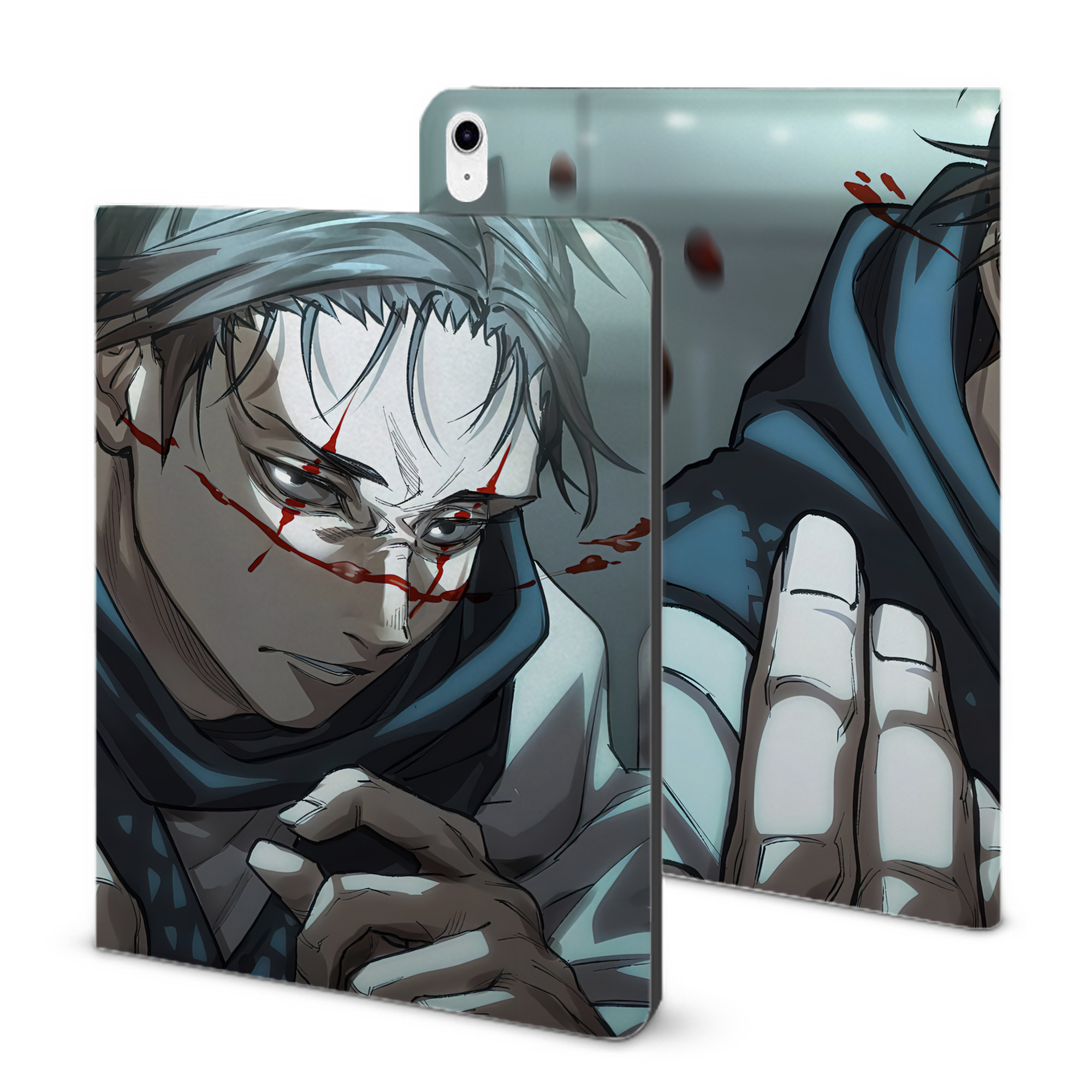 （画像用） 呪術廻戦 Jujutsu Kaisen IPad ケース ブック型 PUレザー TPU 耐衝撃 軽量 薄型 ペン収納なし 全面保護 IPad 各モデル対応